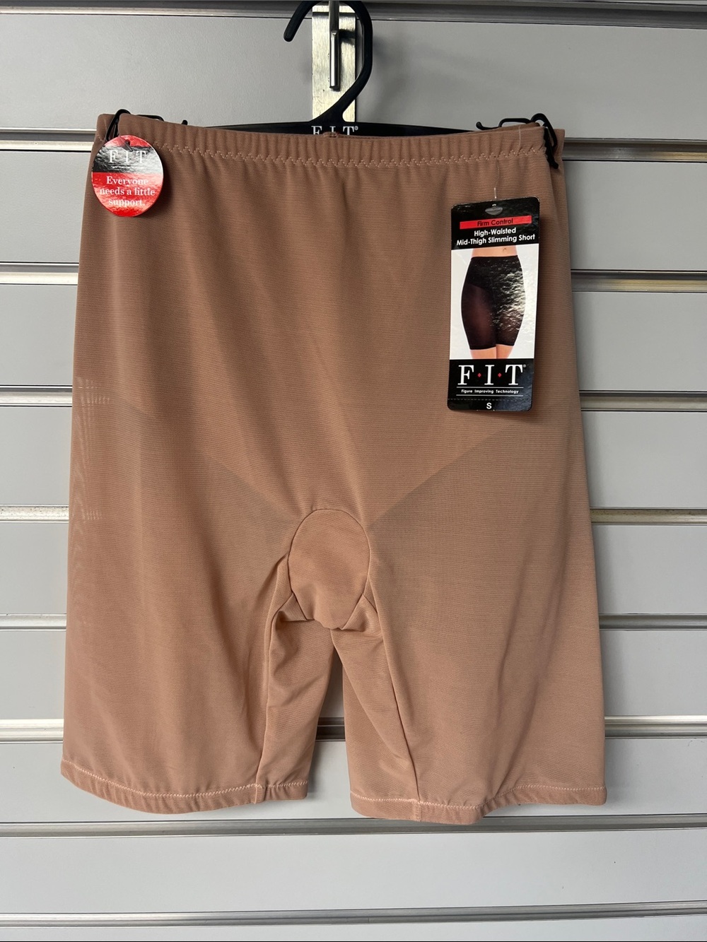 High-Rise Mid-Thigh Shaping Shorts — Nude